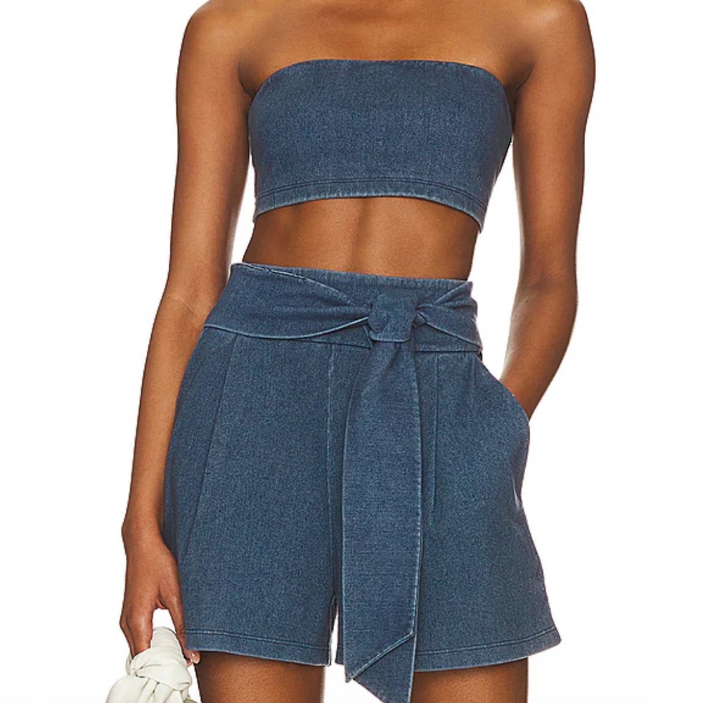 Stretch Denim Micro Tube Top in Light Denim
Susana Monaco